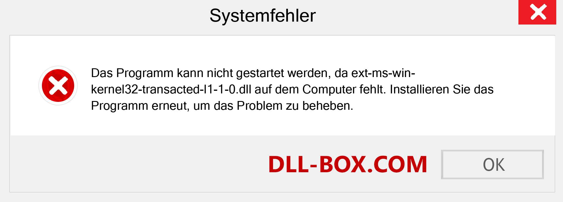 ext-ms-win-kernel32-transacted-l1-1-0.dll-Datei fehlt?. Download für Windows 7, 8, 10 - Fix ext-ms-win-kernel32-transacted-l1-1-0 dll Missing Error unter Windows, Fotos, Bildern