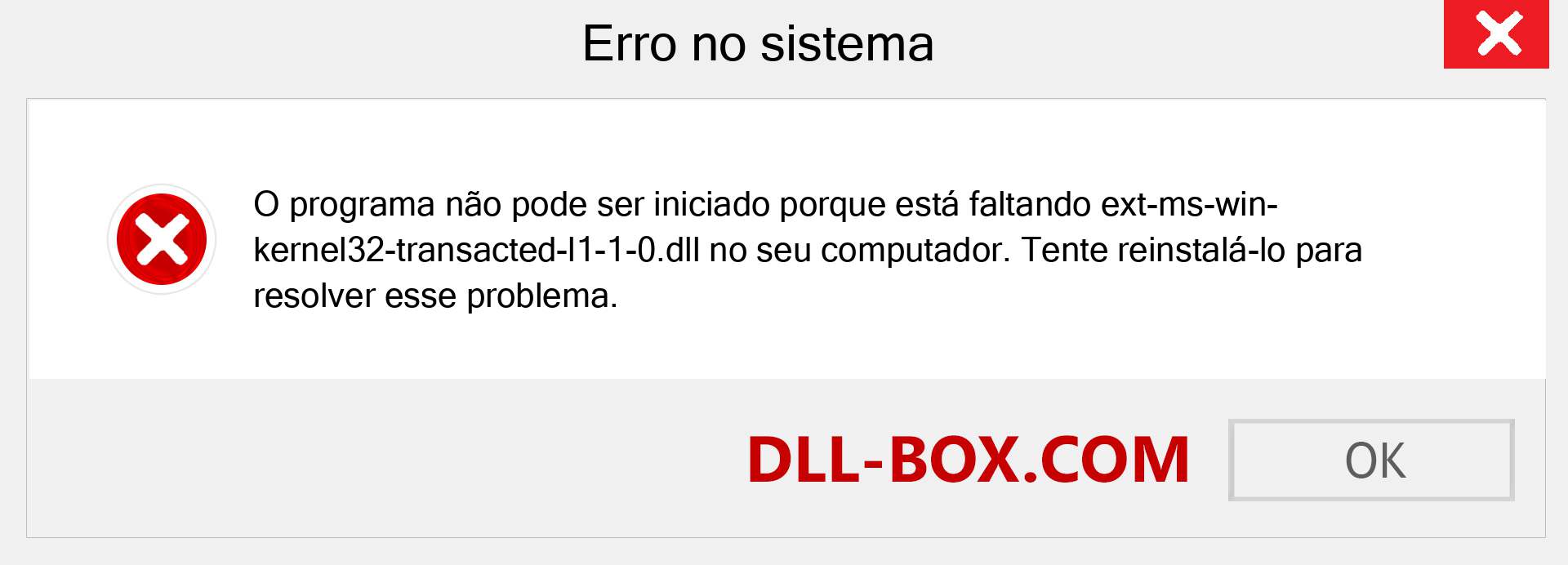 Arquivo ext-ms-win-kernel32-transacted-l1-1-0.dll ausente ?. Download para Windows 7, 8, 10 - Correção de erro ausente ext-ms-win-kernel32-transacted-l1-1-0 dll no Windows, fotos, imagens